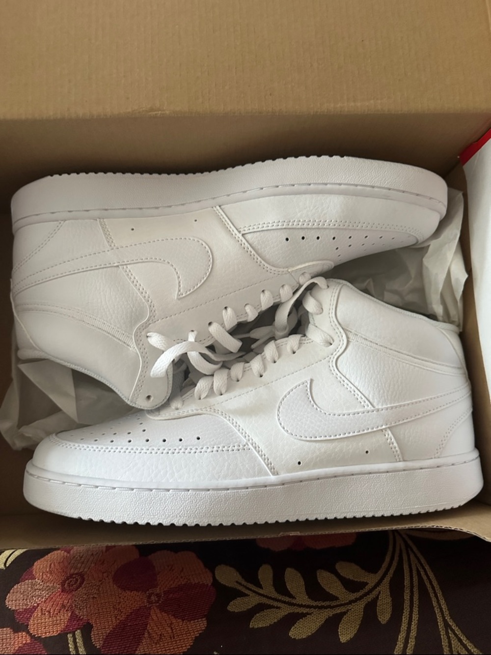 Nike White High-Top Leather Sneakers - Nike